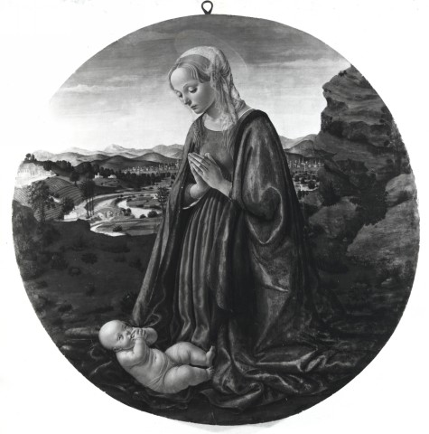 Anonimo — Botticini Francesco - sec. XV - Madonna in adorazione del Bambino — insieme